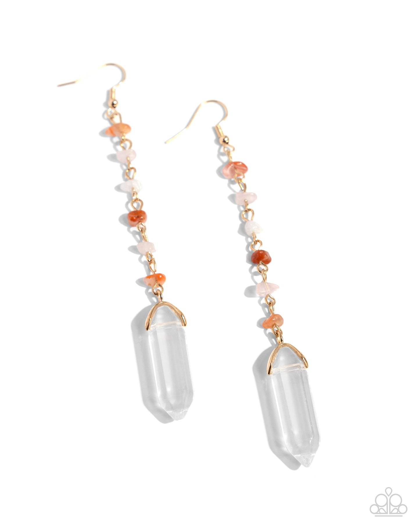 Quartz Qualification Paparazzi Accessories Earrings Orange