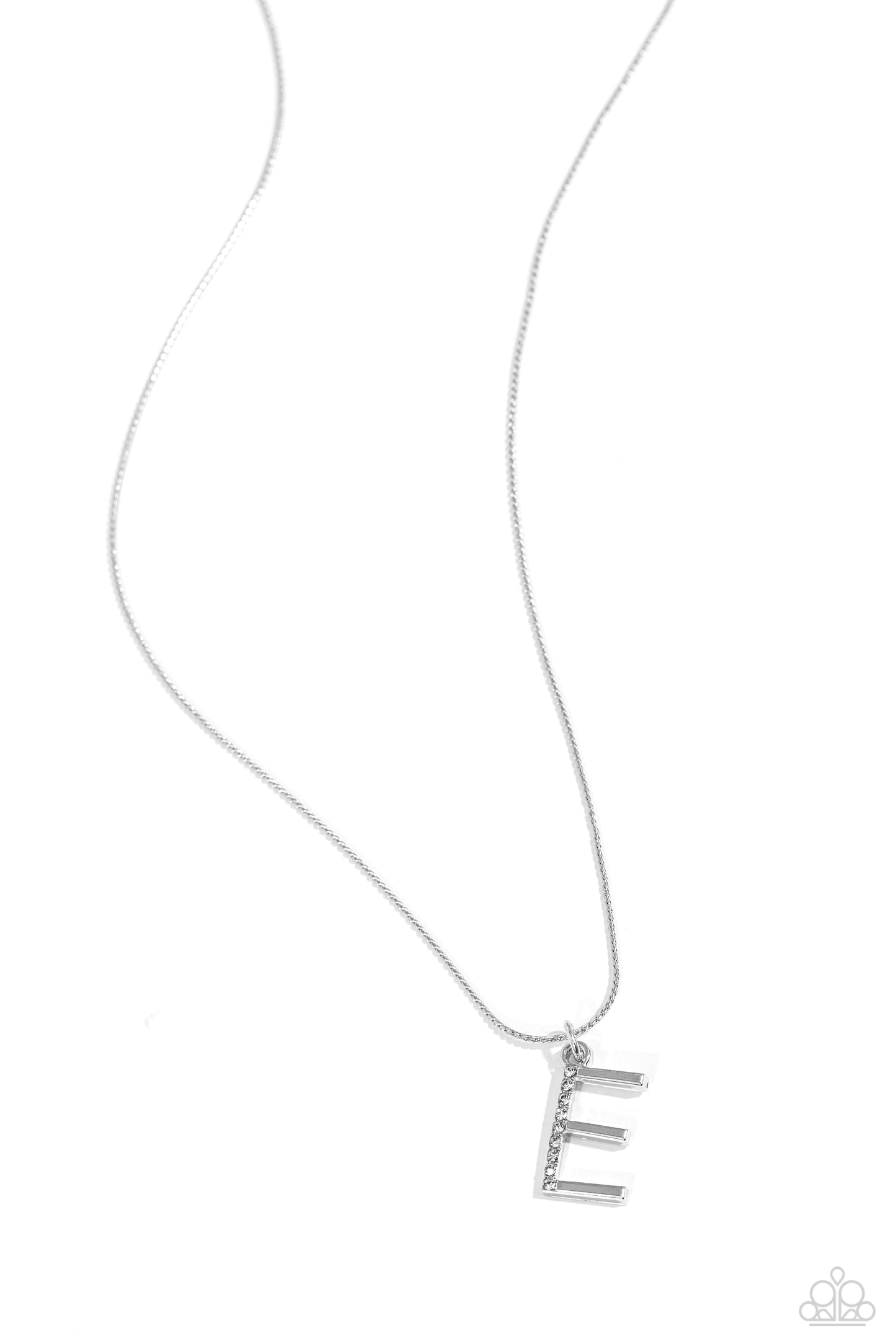 E - Letter of the Law Paparazzi Accessories Necklaces with Earrings Silver