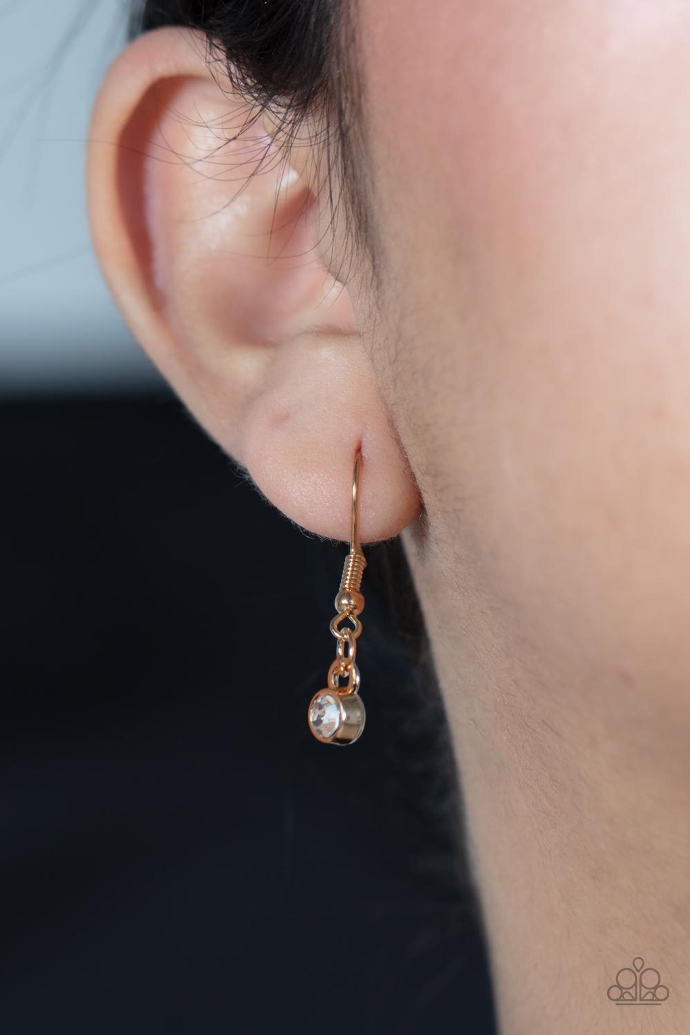 Audacious Attitude Paparazzi Accessories Necklace with Earrings Gold