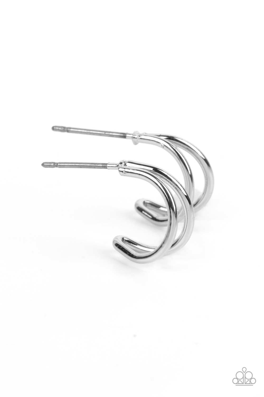Charming Crescents Paparazzi Accessories Hoop Earrings Silver