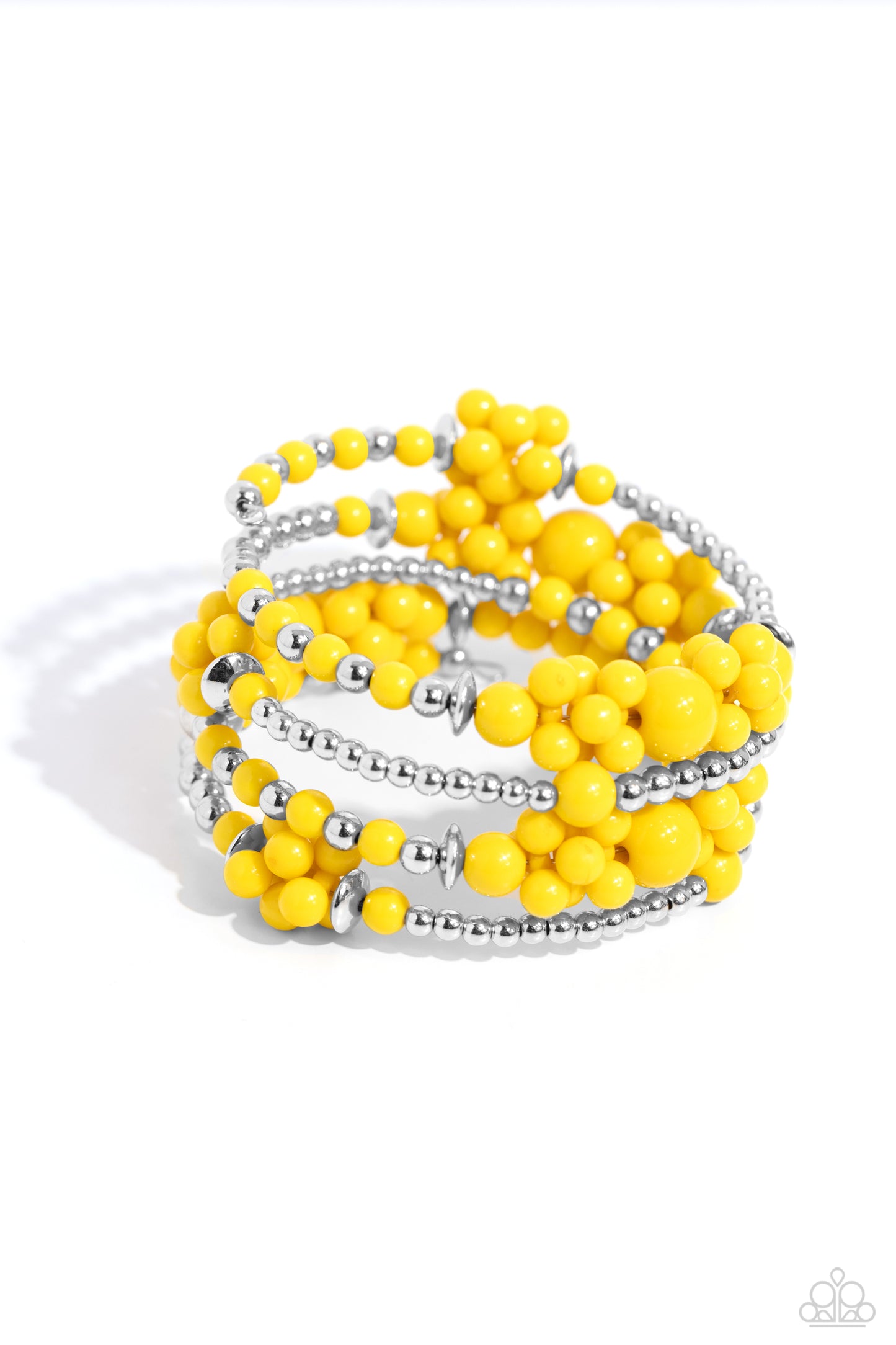 Compelling Clouds Paparazzi Accessories Bracelet - Yellow
