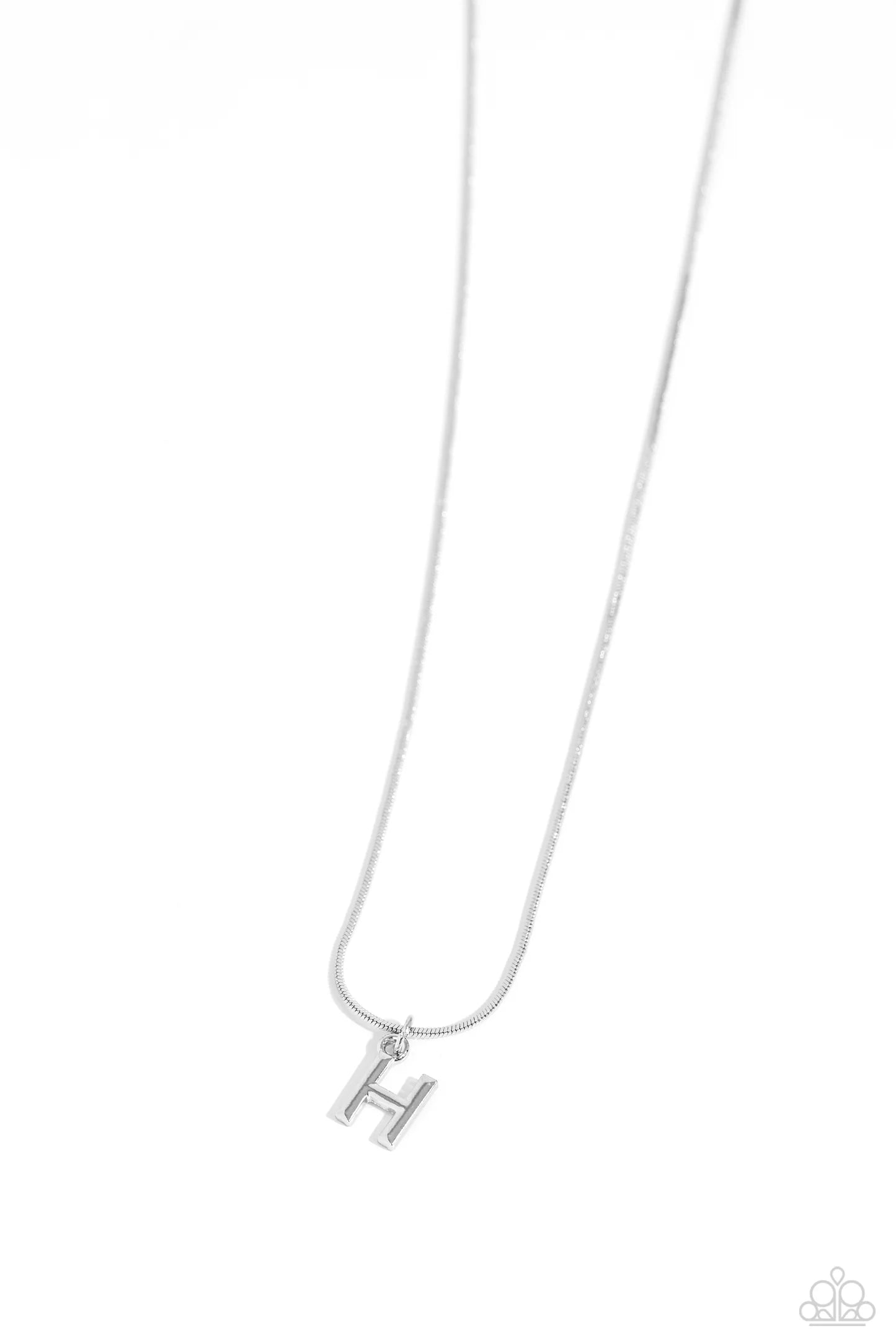 H - Seize the Initial Paparazzi Accessories Necklaces with Earrings Silver