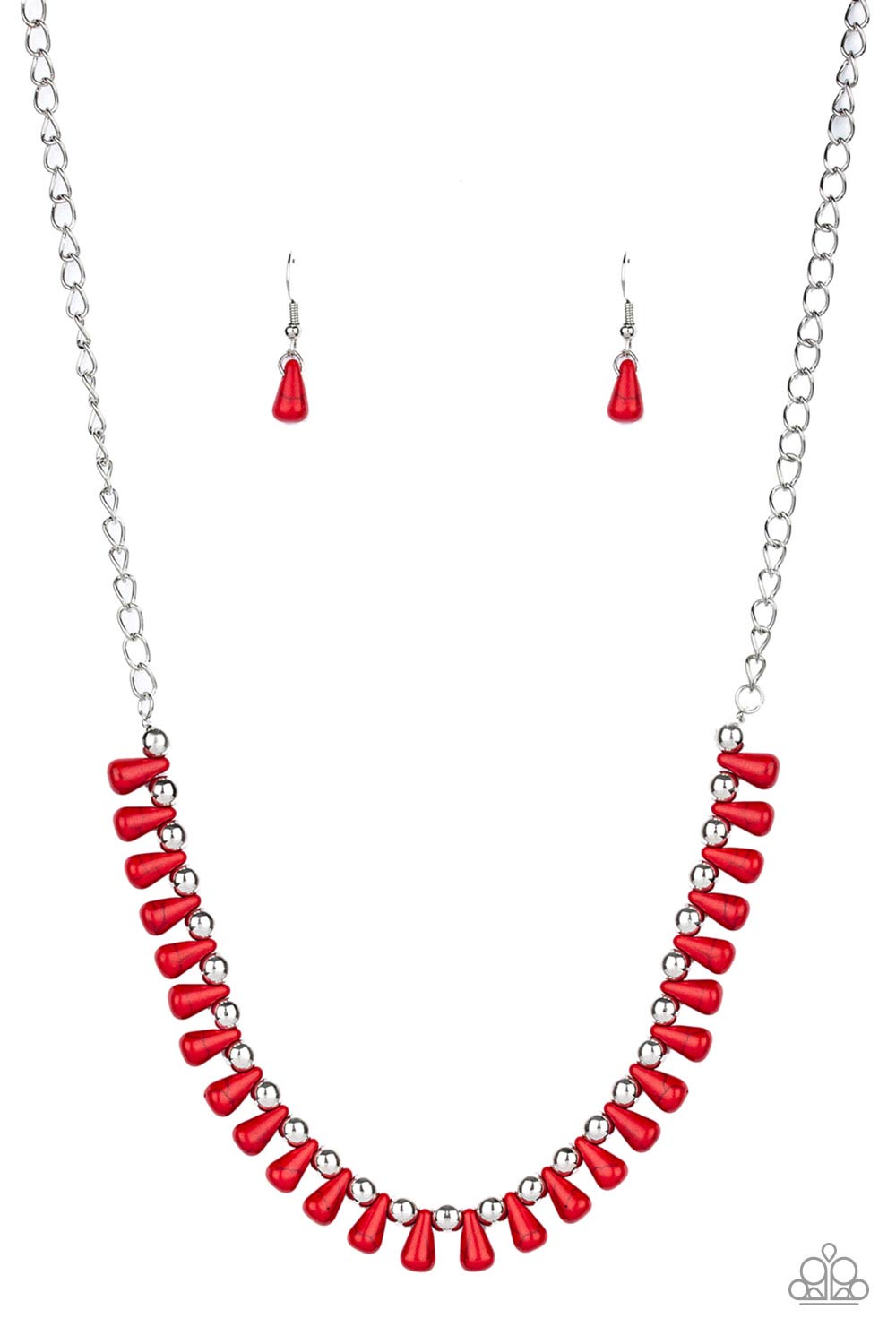 Extinct Species Paparazzi Accessories Necklace with Earrings Red