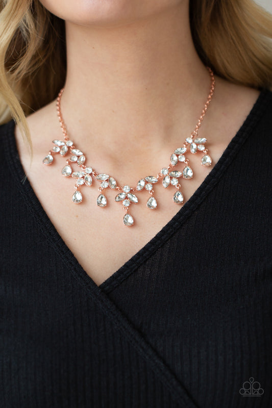 Vintage Royale Paparazzi Accessories Necklace with Earrings Copper