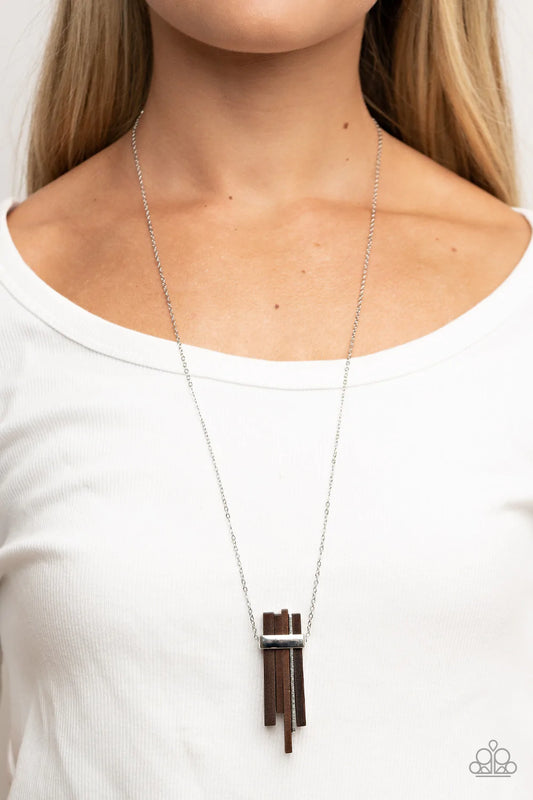 Cayman Castaway Paparazzi Accessories Necklace with Earrings Brown