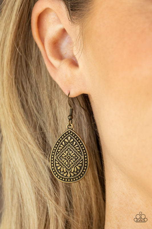 +Mayan Mecca Paparazzi Accessories Earrings Brass