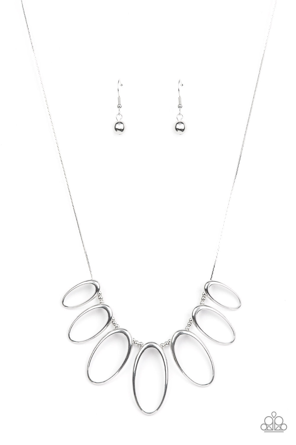 The MANE Ingredient Paparazzi Accessories Necklace with Earrings Silver