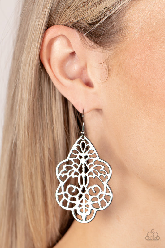 Festive Foliage Paparazzi Accessories Earrings -Silver