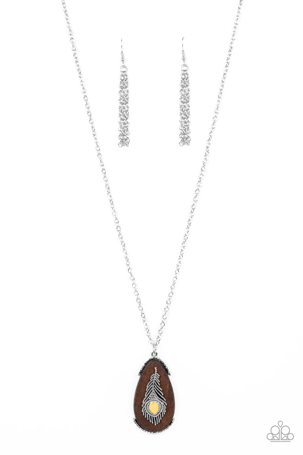 Personal FOWL Paparazzi Accessories Necklace with Earrings Yellow