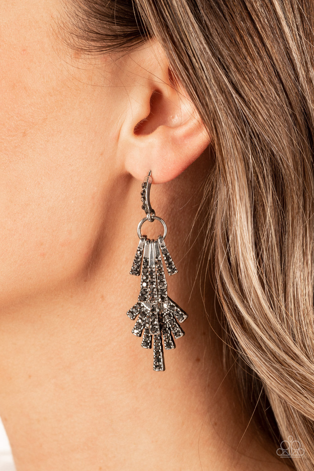 Fan of Glam Paparazzi Accessories Earrings Silver