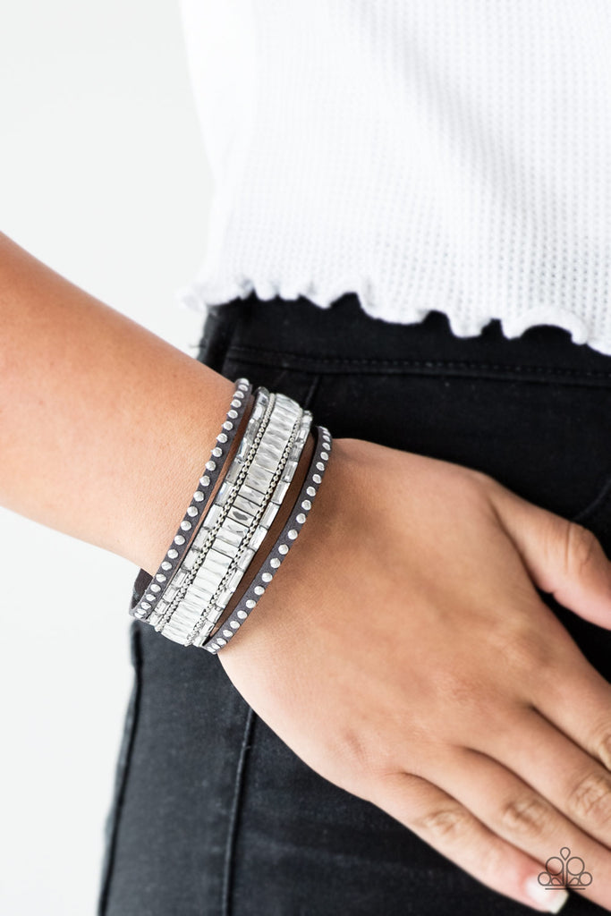 Rock Star Rocker Silver Paparazzi Accessories Bracelet